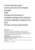 Ionisation energy and atomic structure revision notes 