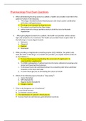 NURS MISC Pharmacology Final Exam Questions and answers