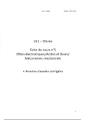 UE1_effets électroniques - acides bases - mécanismes réactionnels