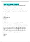 MATH 533 Final Exam (version 2) Latest Complete Workings (2020)
