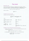 Single Variable Calculus Rulesheet (Limits, Derivatives, Integrals and Applications)