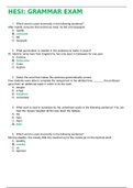 HESI: GRAMMAR Exam Questions & Answers (Graded A+, Latest 2020)