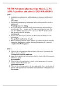 NR 508 Advanced pharmacology Quiz 1, 2, 3 4, AND 5 questions and answers 2020 GRADED A
