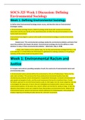 SOCS 325 Environmental Sociology Week 1 Discussion: Defining Environmental Sociology And Environmental Racism and Justice (LATEST SOLVED ) 