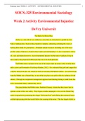 SOCS-325 Environmental Sociology Week 2 Activity Environmental Injustice |DeVry University  With Latest Complete Solution 