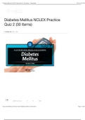 Diabetes Mellitus NCLEX Practice Quiz 2