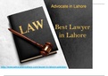 Best Lawyer in Lahore Pakistan For Legal LawSuit