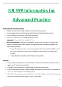 NR599 / NR 599 Informatics for Advanced Practice midterm review 2020/2021 FALL Qrt