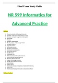 NR 599 Informatics for Advanced Practice-Final Exam Study Guide