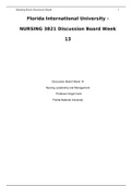 NURSING 3821 Discussion Board Week 13 completed A