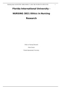 NURSING 3821 Ethics in Nursing Research-SCIENTIFIC MISCONDUCT AND THE PATIENTS AFFECTED/ Florida International University 