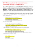 ENV 101 Introduction to Environmental Science Study Guide for Exam 2:  Chapters 4, 5, 6