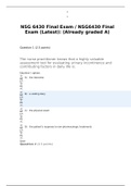 NSG 6430 Final Exam / NSG6430 Final Exam (Latest): (Already graded A)