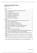 Summary Organization Theory (chapter 1-3 & 4-10)