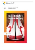 Samenvatting Inleiding tot de marketing, ISBN: 9789001886868  Noordhoff
