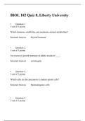 BIOL 102 QUIZ 8, (Latest 2 Versions), Principles of Human Biology – BIOL 102