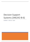 Decision Support Systems - Summary - Lectures & Literature