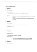 HLTH 511 Hypothesis Writing Quiz 1 TO 5{Completed Solved Solution}