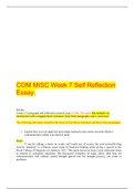 COM MISC Week 7 Self Reflection Essay.