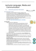 Language, Media & Communication: all lecture notes (and teacher's explanation) / alle aantekeningen