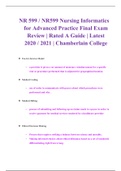 NR 599 / NR599 Nursing Informatics for Advanced Practice Final Exam Review | Rated A Guide | Latest 2020 / 2021 | Chamberlain College