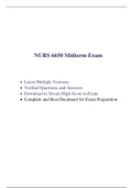 NURS 6650 Midterm Exam (3 Versions, 225 Q & A, 2020 / 2021)/ NURS 6650N Midterm Exam / NURS6650 Midterm Exam / NURS6650N Midterm Exam |Verified and 100% Correct Q & A, Download to Secure HIGHSCORE|