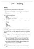 A Level Chemistry - AQA - Bonding - Summary Notes