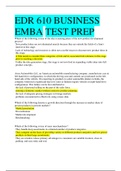EDR 610 BUSINESS EMBA TEST PREP | VERIFIED GUIDE