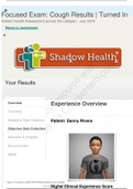 NR 509 Shadow Health Focused Exam Case: Cough-Subjective Data (100%)