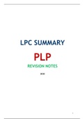 LPC PLP REVISION NOTES 2020 (HIGH DISTINCTION)
