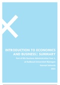 Summary Introduction to Economics and Business | Radboud University