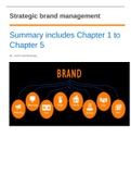 Summary Strategic Brand Management global edition 