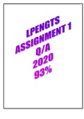 LPENGTS ASSIGNMENT 1 2020 93%