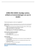 [VBR] Handige wetsartikels en kruisverwijzingen voor VRG codex 2020-2021
