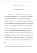 English Comp   Proposal essay.docx    C455  English Comp C455: Proposal Essay  Western Governors University  Health can be defined as a general condition of being sound in body, mind, or spirit in which a person can be said to be thriving or doing well[CI