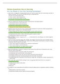 NURSING 210 Exam 1 key points and questions (Review Questions Intro to Nursing)