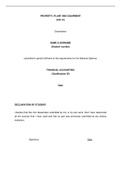 Research Theory and Practice (Dissertation) - Property, Plant and Equipment  