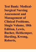 Test Bank: MedicalSurgical Nursing Assessment and Management of Clinical Problems, Single Volume, 10th Edition, Lewis, Bucher, Heitkemper, Harding, Kwong, Roberts,