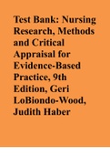 Test Bank: Nursing Research, Methods and Critical Appraisal for Evidence-Based Practice, 9th Edition, Geri LoBiondo-Wood, Judith Haber