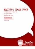 Exam (elaborations) MAC 3701 MAC3701 EXAM PACK EXAM REVISION PACK 2015 Written by Class of 2015 Together We Pass
