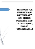 Test Bank (Downloadable Files) for Nutrition and Diet Therapy, 8th Edition, DeBruyne