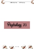 Psychology 213 and 223