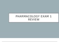 NRSG 4340 Pharm Exam 1 Review (GRADED A) Complete Exams for Guaranteed Pass.