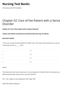 Care of the Patient with a Sensory Disorder | Nursing Test Banks