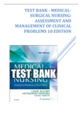 TEST BANK FOR MEDICAL SURGICAL NURSING ASSESSMENT AND MANAGEMENT OF CLINICAL PROBLEMS 10TH EDITION BY LEWIS