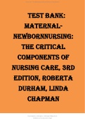 TestBank:Maternal-NewbornNursing: TheCriticalComponents ofNursing Care, 3rdEdition, RobertaDurham, LindaChapman