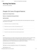 NUR 336 - Chapter 50: Care of Surgical Patients - Nursing Test Banks. Questions and Answers. Rationales Provided.