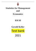 Statistics for Management and Economics - 11th Edition by Gerald Keller|Solution Manual| Reviewed/Updated for 2021. All Chapters included-(19)-1000 pages