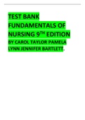 TEST BANK  FUNDAMENTALS OF  NURSING 9TH EDITION  BY CAROL TAYLOR PAMELA  LYNN JENNIFER BARTLETT