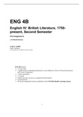 ENG 4B English IV: British Literature, 1750- present, Second Semester